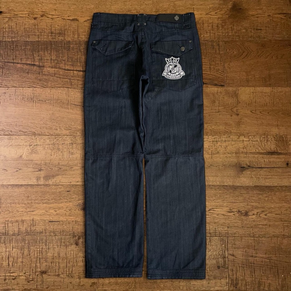 Eight 732 Baggy Jeans Mens 36x32 Navy Blue Y2K Skater Grunge Selvedge Denim